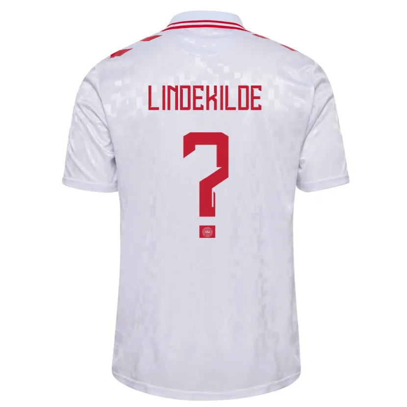Danxen Herren Dänemark Jonatan Lindekilde #0 Weiß Auswärtstrikot Trikot 24-26 T-Shirt
