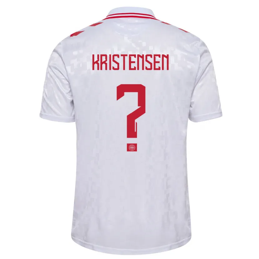 Danxen Herren Dänemark Mikkel Kristensen #0 Weiß Auswärtstrikot Trikot 24-26 T-Shirt