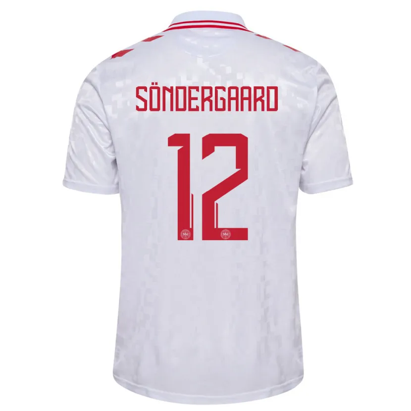Danxen Herren Dänemark Philip Söndergaard #12 Weiß Auswärtstrikot Trikot 24-26 T-Shirt