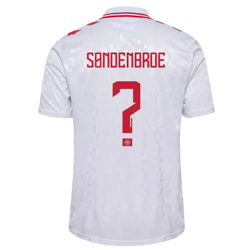 Danxen Herren Dänemark Andreas Søndenbroe #0 Weiß Auswärtstrikot Trikot 24-26 T-Shirt