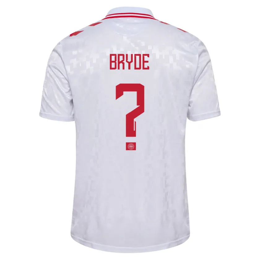 Danxen Herren Dänemark Lucas Bryde #0 Weiß Auswärtstrikot Trikot 24-26 T-Shirt