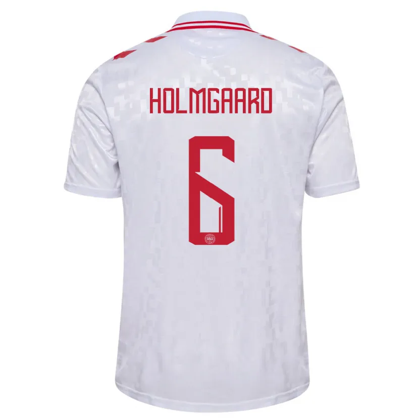 Danxen Herren Dänemark Karen Holmgaard #6 Weiß Auswärtstrikot Trikot 24-26 T-Shirt