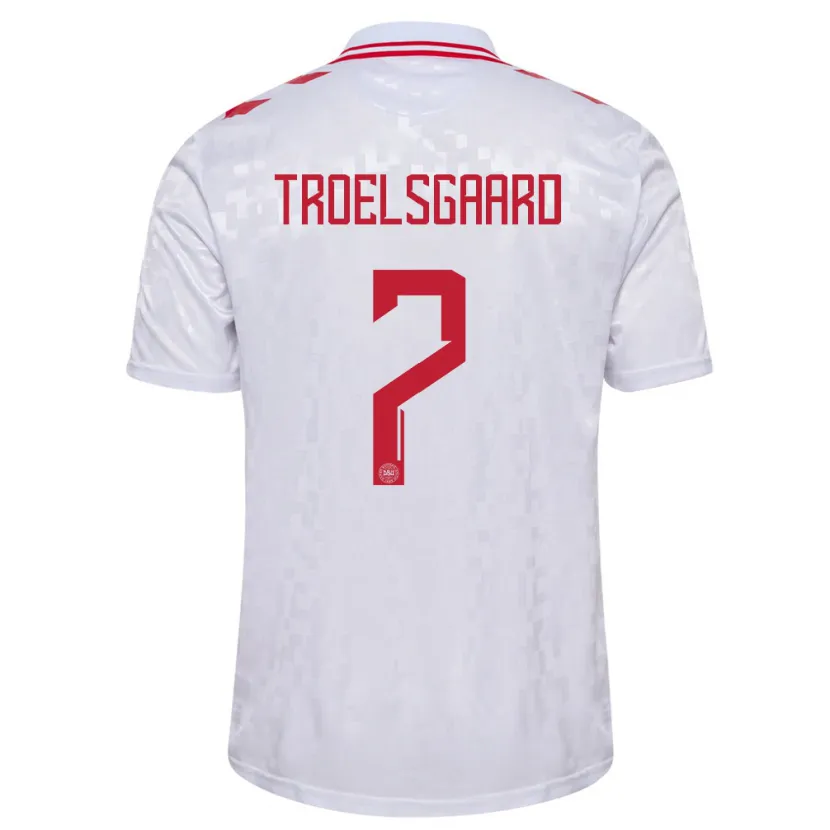 Danxen Herren Dänemark Sanne Troelsgaard #7 Weiß Auswärtstrikot Trikot 24-26 T-Shirt