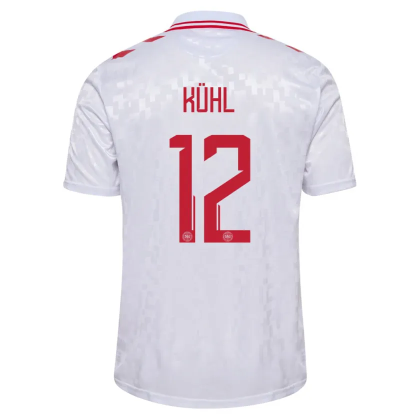 Danxen Herren Dänemark Kathrine Kühl #12 Weiß Auswärtstrikot Trikot 24-26 T-Shirt