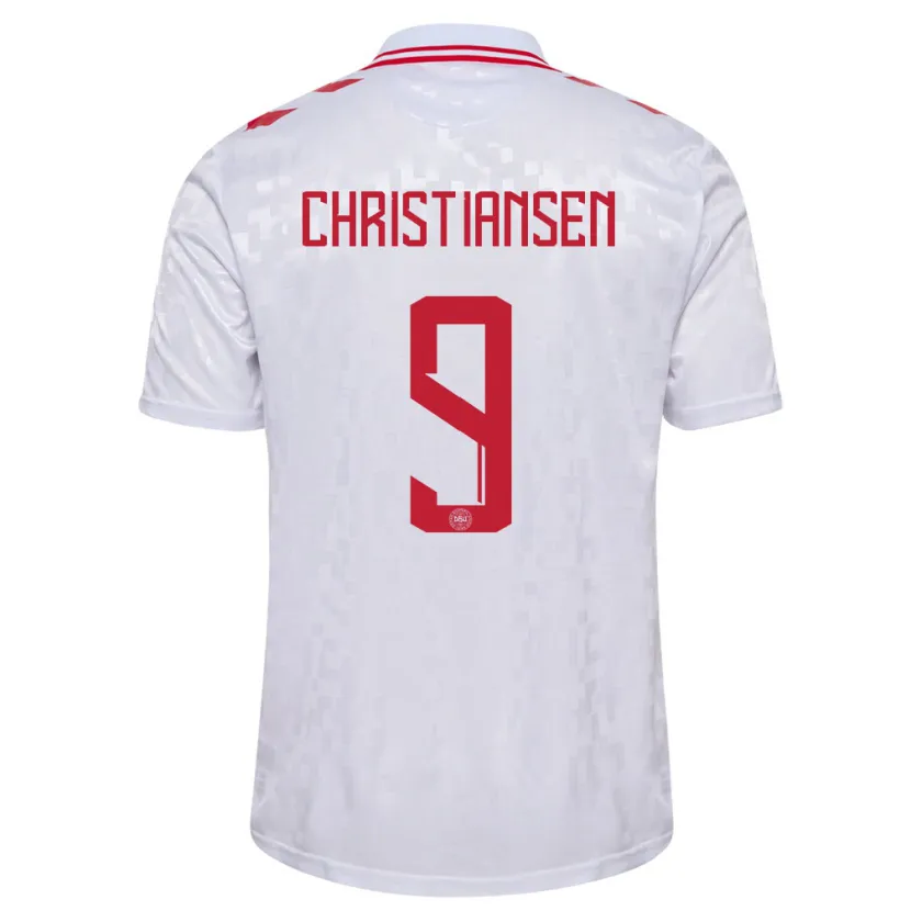 Danxen Herren Dänemark Nanna Christiansen #9 Weiß Auswärtstrikot Trikot 24-26 T-Shirt