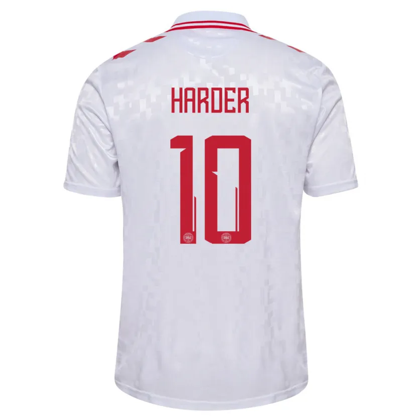 Danxen Herren Dänemark Pernille Harder #10 Weiß Auswärtstrikot Trikot 24-26 T-Shirt