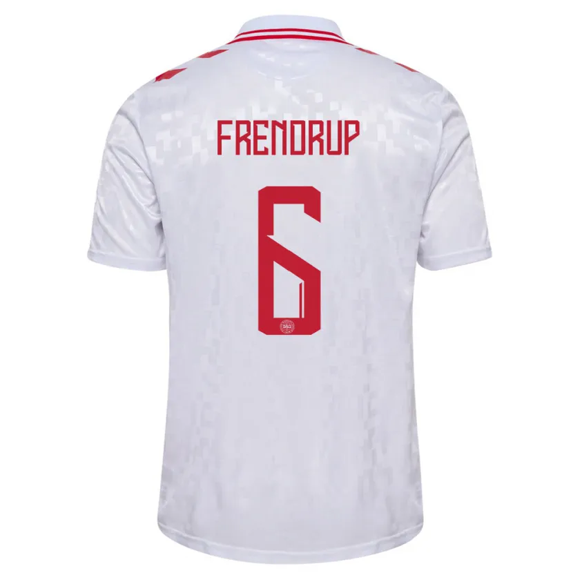 Danxen Herren Dänemark Morten Frendrup #6 Weiß Auswärtstrikot Trikot 24-26 T-Shirt