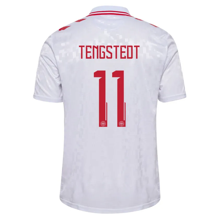 Danxen Herren Dänemark Casper Tengstedt #11 Weiß Auswärtstrikot Trikot 24-26 T-Shirt