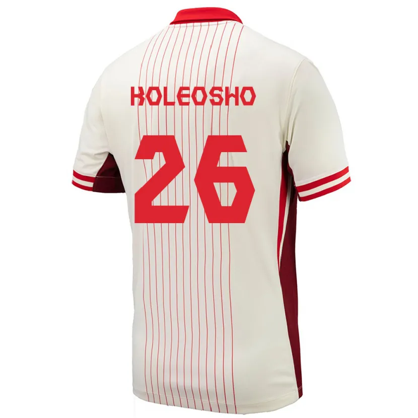Danxen Herren Kanada Luca Koleosho #26 Weiß Auswärtstrikot Trikot 24-26 T-Shirt