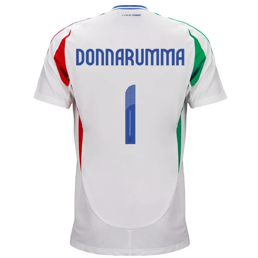 Danxen Herren Italien Gianluigi Donnarumma #1 Weiß Auswärtstrikot Trikot 24-26 T-Shirt