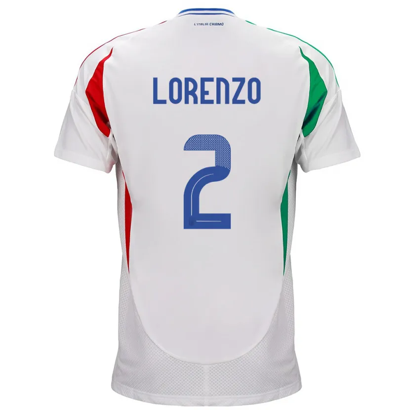 Danxen Herren Italien Giovanni Di Lorenzo #2 Weiß Auswärtstrikot Trikot 24-26 T-Shirt