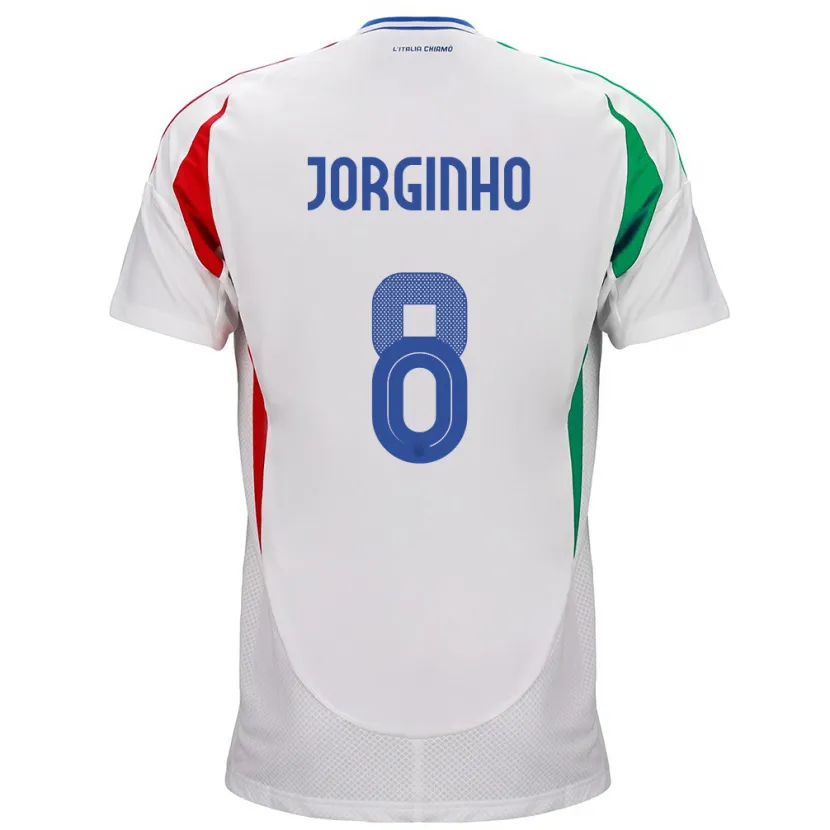 Danxen Herren Italien Jorginho #8 Weiß Auswärtstrikot Trikot 24-26 T-Shirt