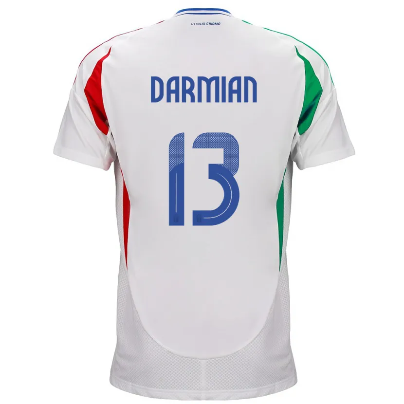 Danxen Herren Italien Matteo Darmian #13 Weiß Auswärtstrikot Trikot 24-26 T-Shirt
