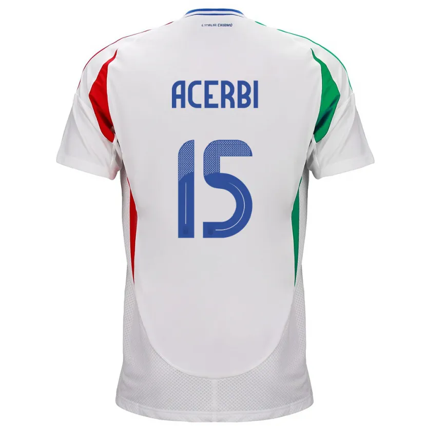 Danxen Herren Italien Francesco Acerbi #15 Weiß Auswärtstrikot Trikot 24-26 T-Shirt
