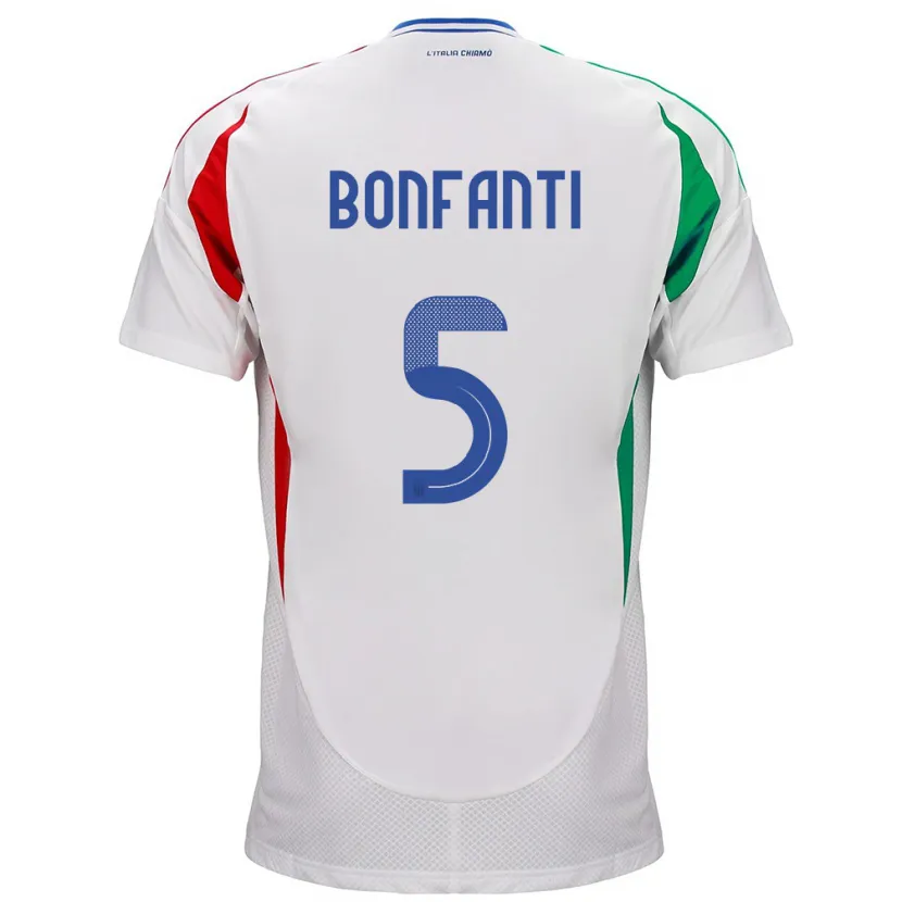 Danxen Herren Italien Giovanni Bonfanti #5 Weiß Auswärtstrikot Trikot 24-26 T-Shirt