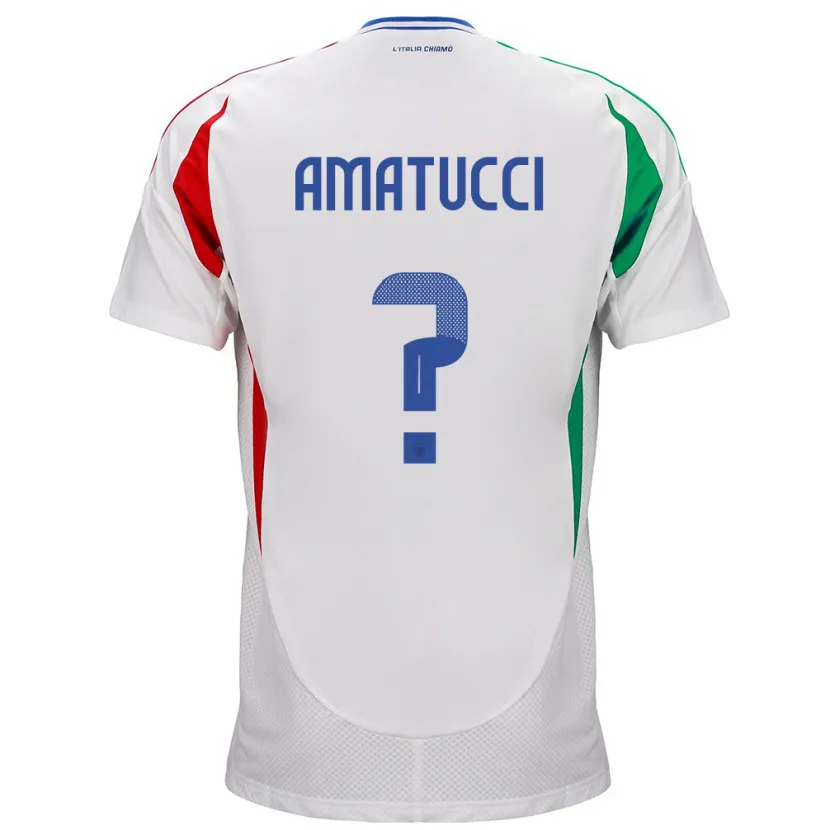 Danxen Herren Italien Lorenzo Amatucci #0 Weiß Auswärtstrikot Trikot 24-26 T-Shirt