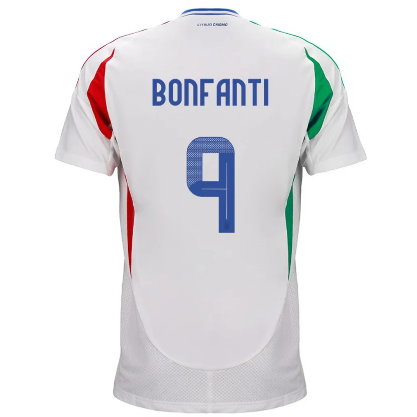 Danxen Herren Italien Nicholas Bonfanti #9 Weiß Auswärtstrikot Trikot 24-26 T-Shirt