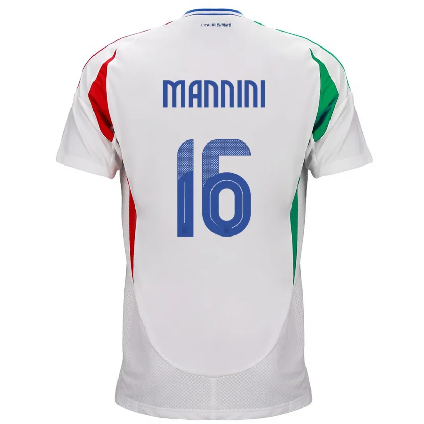 Danxen Herren Italien Mattia Mannini #16 Weiß Auswärtstrikot Trikot 24-26 T-Shirt