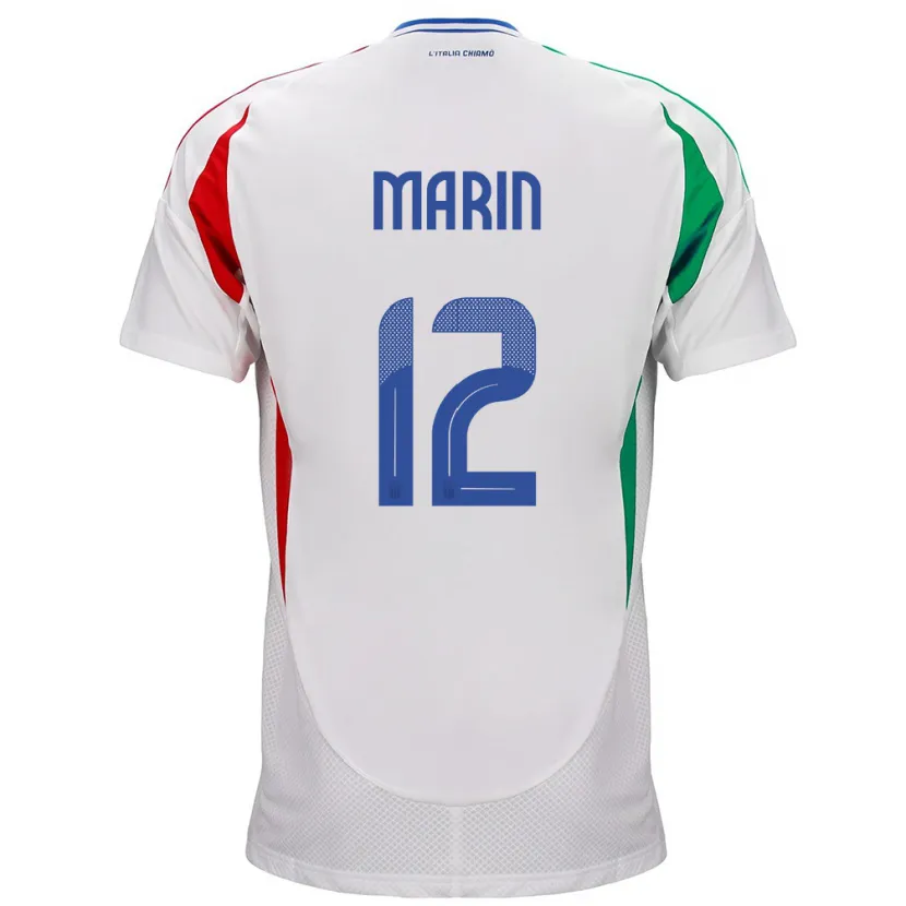 Danxen Herren Italien Renato Marin #12 Weiß Auswärtstrikot Trikot 24-26 T-Shirt