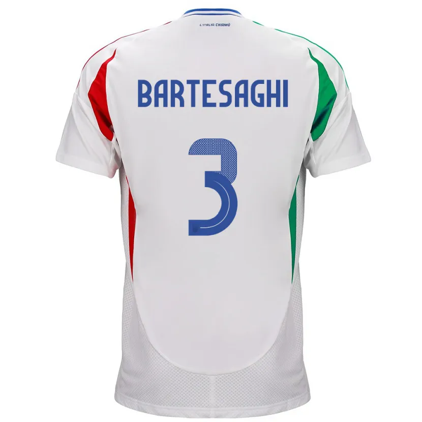 Danxen Herren Italien Davide Bartesaghi #3 Weiß Auswärtstrikot Trikot 24-26 T-Shirt