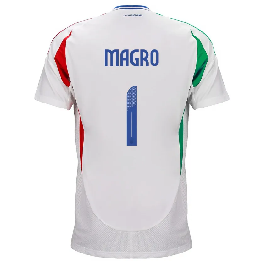 Danxen Herren Italien Federico Magro #1 Weiß Auswärtstrikot Trikot 24-26 T-Shirt