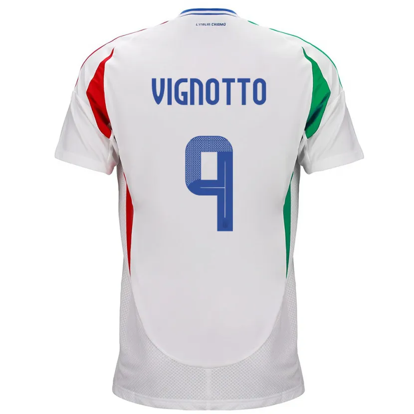 Danxen Herren Italien Elisabetta Vignotto #9 Weiß Auswärtstrikot Trikot 24-26 T-Shirt