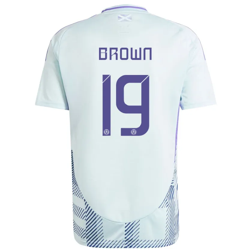 Danxen Herren Schottland Jacob Brown #19 Helles Mintblau Auswärtstrikot Trikot 24-26 T-Shirt