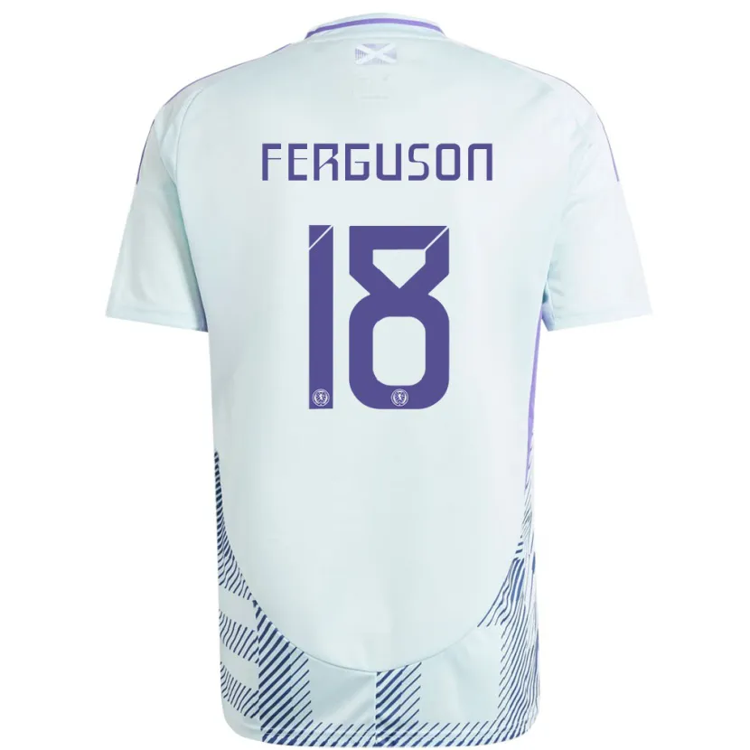 Danxen Herren Schottland Lewis Ferguson #18 Helles Mintblau Auswärtstrikot Trikot 24-26 T-Shirt