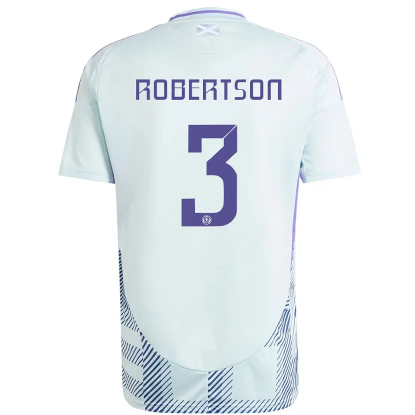 Danxen Herren Schottland Andrew Robertson #3 Helles Mintblau Auswärtstrikot Trikot 24-26 T-Shirt