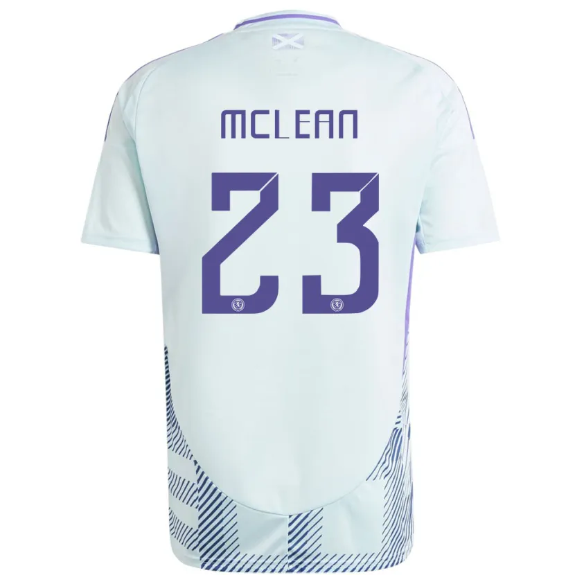 Danxen Herren Schottland Kenny Mclean #23 Helles Mintblau Auswärtstrikot Trikot 24-26 T-Shirt
