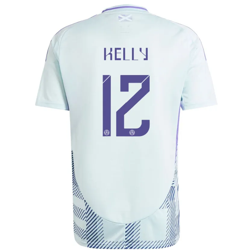 Danxen Herren Schottland Liam Kelly #12 Helles Mintblau Auswärtstrikot Trikot 24-26 T-Shirt