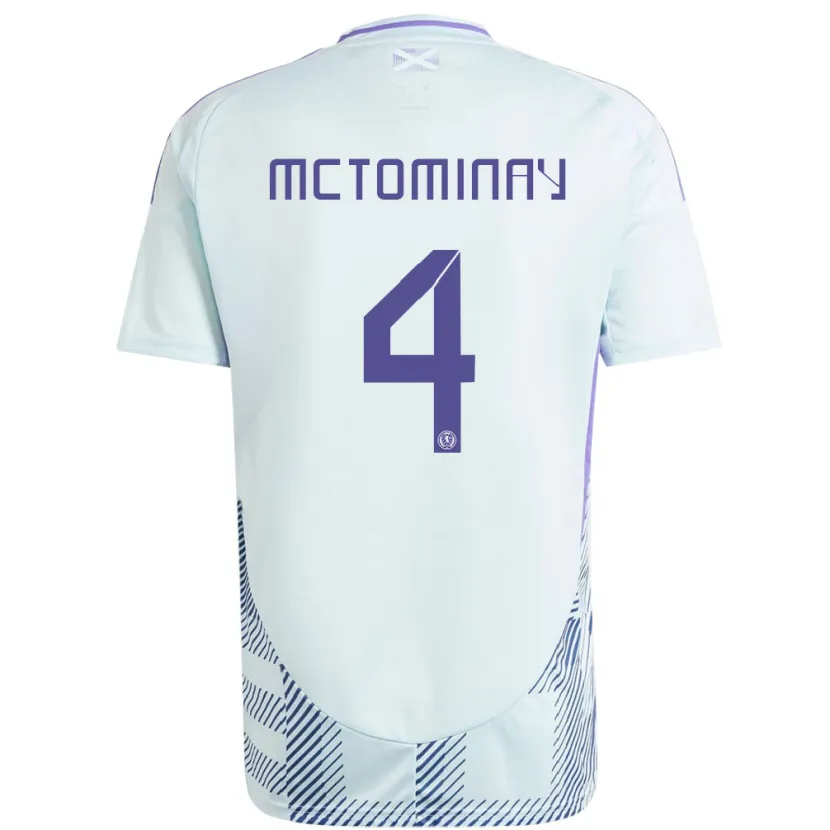 Danxen Herren Schottland Scott Mctominay #4 Helles Mintblau Auswärtstrikot Trikot 24-26 T-Shirt