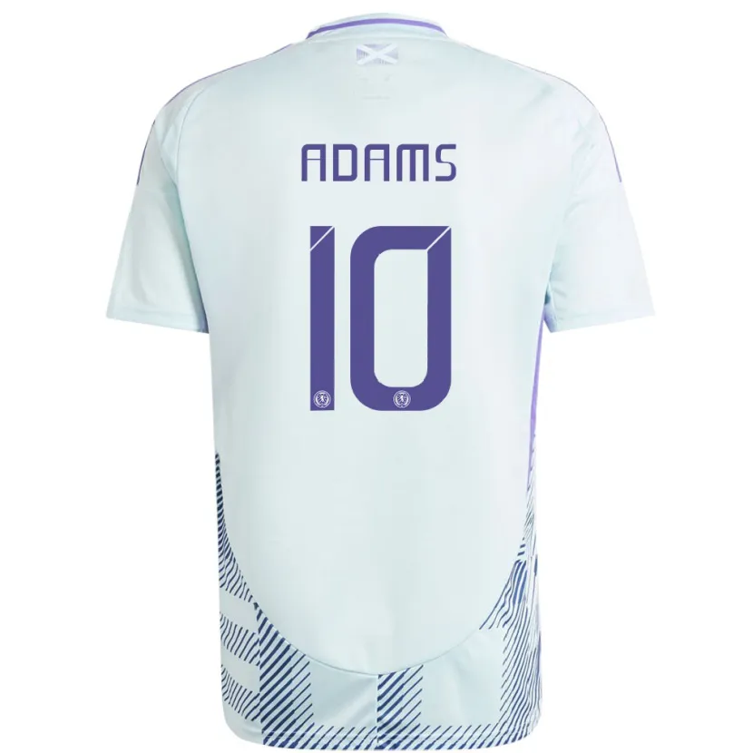 Danxen Herren Schottland Ché Adams #10 Helles Mintblau Auswärtstrikot Trikot 24-26 T-Shirt