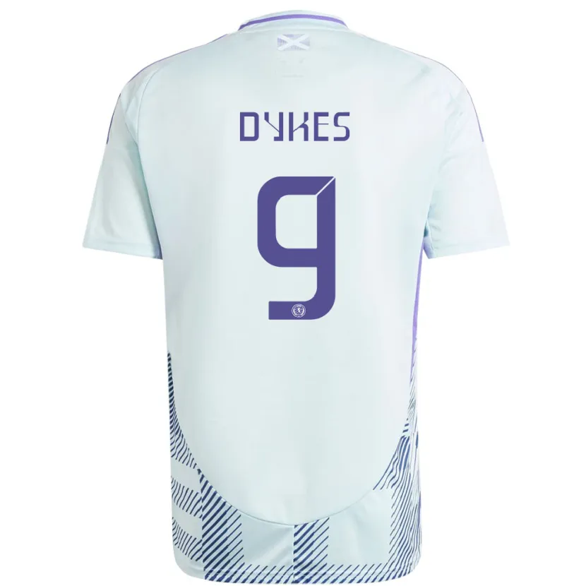 Danxen Herren Schottland Lyndon Dykes #9 Helles Mintblau Auswärtstrikot Trikot 24-26 T-Shirt