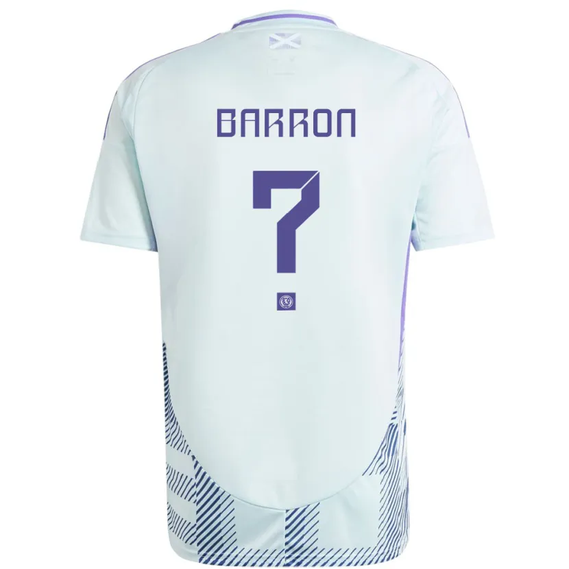 Danxen Herren Schottland Connor Barron #0 Helles Mintblau Auswärtstrikot Trikot 24-26 T-Shirt