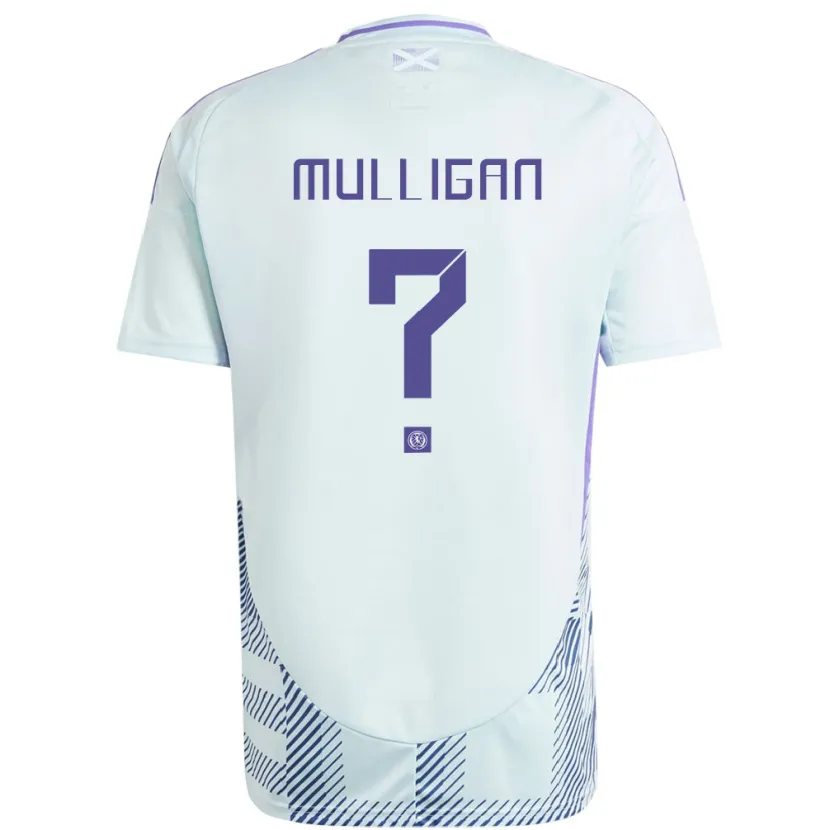 Danxen Herren Schottland Josh Mulligan #0 Helles Mintblau Auswärtstrikot Trikot 24-26 T-Shirt