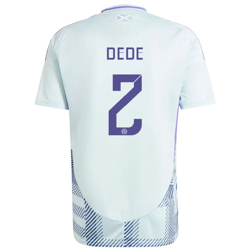 Danxen Herren Schottland Josh Dede #2 Helles Mintblau Auswärtstrikot Trikot 24-26 T-Shirt
