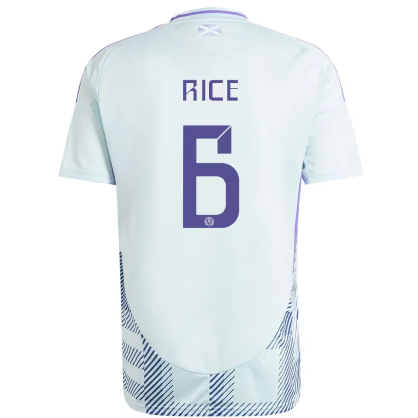 Danxen Herren Schottland Bailey Rice #6 Helles Mintblau Auswärtstrikot Trikot 24-26 T-Shirt