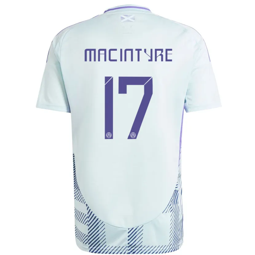 Danxen Herren Schottland Jacob Macintyre #17 Helles Mintblau Auswärtstrikot Trikot 24-26 T-Shirt