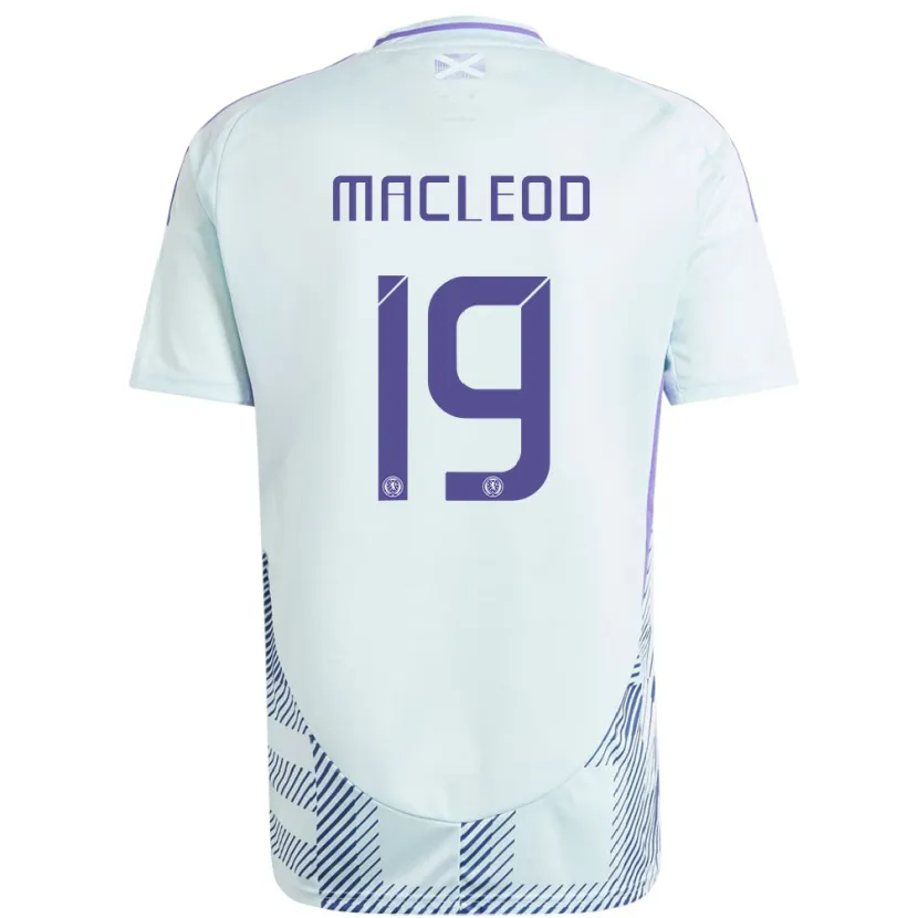 Danxen Herren Schottland Rory Macleod #19 Helles Mintblau Auswärtstrikot Trikot 24-26 T-Shirt