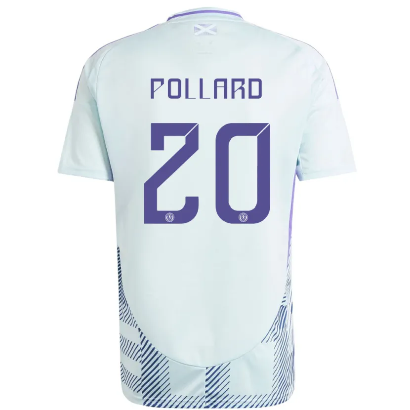 Danxen Herren Schottland Lancelot Pollard #20 Helles Mintblau Auswärtstrikot Trikot 24-26 T-Shirt