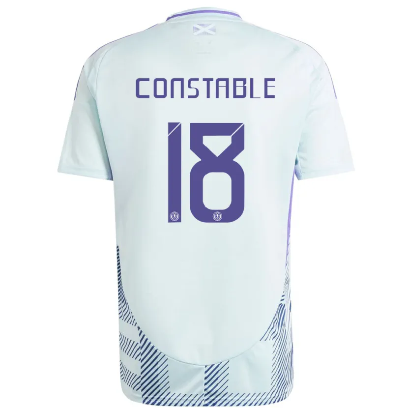 Danxen Herren Schottland Scott Constable #18 Helles Mintblau Auswärtstrikot Trikot 24-26 T-Shirt