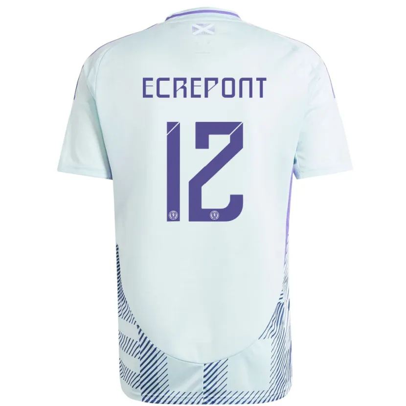 Danxen Herren Schottland Oliver Ecrepont #12 Helles Mintblau Auswärtstrikot Trikot 24-26 T-Shirt