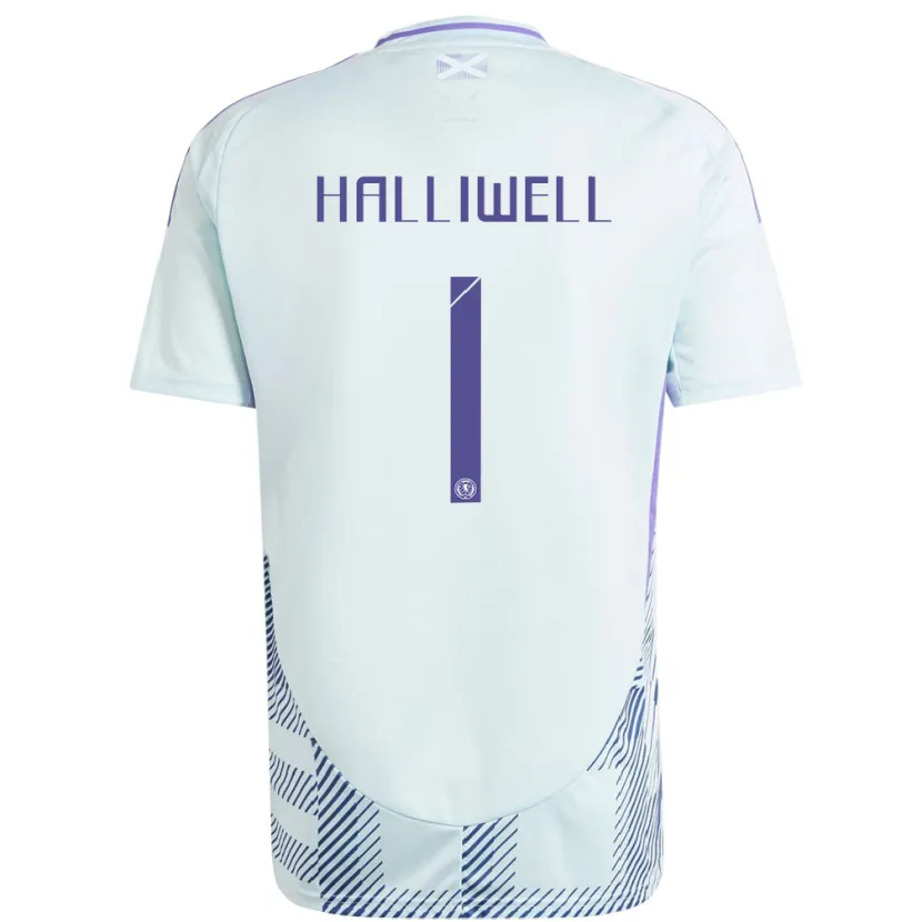 Danxen Herren Schottland Alfie Halliwell #1 Helles Mintblau Auswärtstrikot Trikot 24-26 T-Shirt