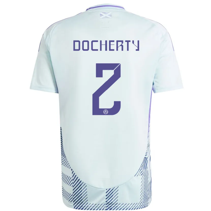 Danxen Herren Schottland Nicola Docherty #2 Helles Mintblau Auswärtstrikot Trikot 24-26 T-Shirt