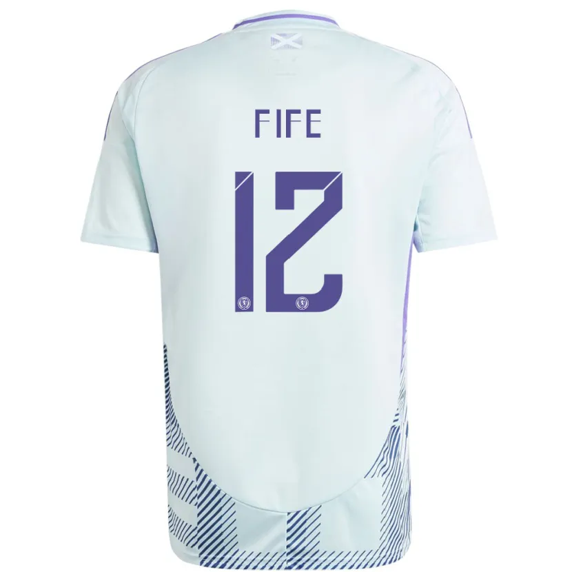 Danxen Herren Schottland Jenna Fife #12 Helles Mintblau Auswärtstrikot Trikot 24-26 T-Shirt
