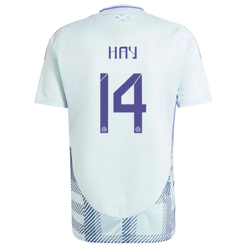 Danxen Herren Schottland Brogan Hay #14 Helles Mintblau Auswärtstrikot Trikot 24-26 T-Shirt