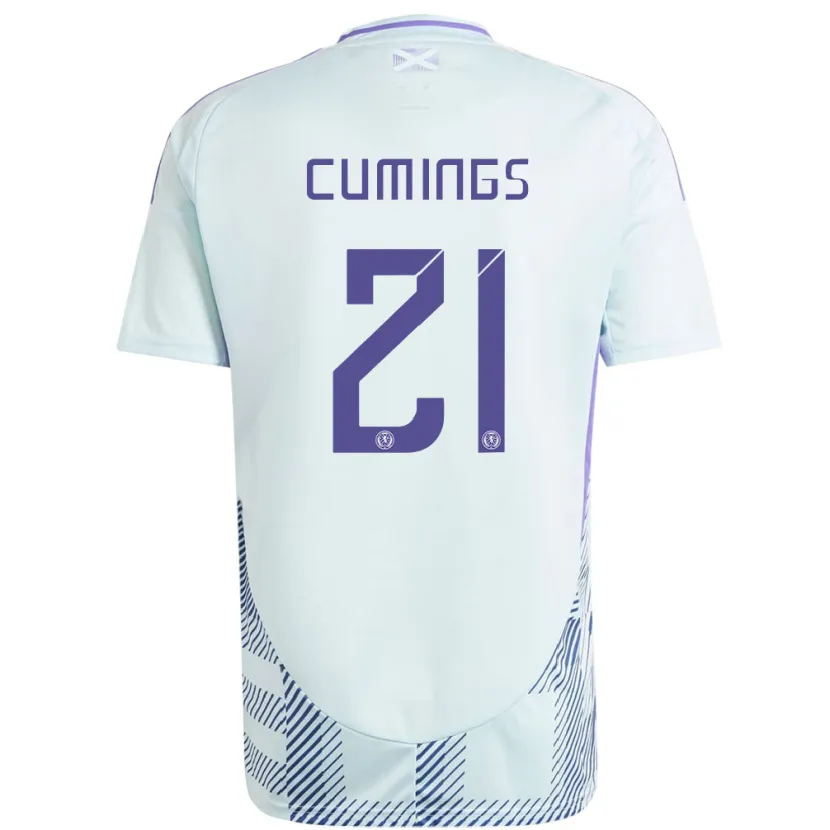 Danxen Herren Schottland Eartha Cumings #21 Helles Mintblau Auswärtstrikot Trikot 24-26 T-Shirt
