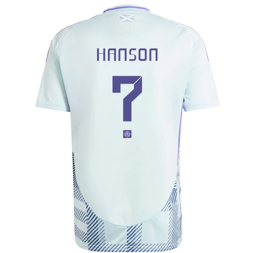 Danxen Herren Schottland Kirsty Hanson #0 Helles Mintblau Auswärtstrikot Trikot 24-26 T-Shirt