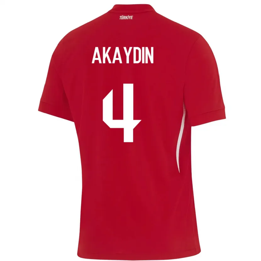 Danxen Herren Türkei Samet Akaydin #4 Rot Auswärtstrikot Trikot 24-26 T-Shirt